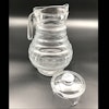 Glas vattenkanna med plast genomskinlig lock / vattenkanna med mönster