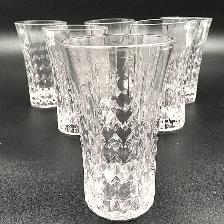 Snygga glas mönstrerad glas, 6 st / vatten / juice / drinkar