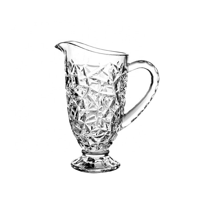 Glas kanna set med 6 glas / mönster glas kanna set / Vatten, juice, drinkar