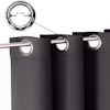 Gardinset 2-pack inkl gardinomtag | Två längder Mörkläggningsgardiner Öljettgardiner Grå Mörkgrå gardin