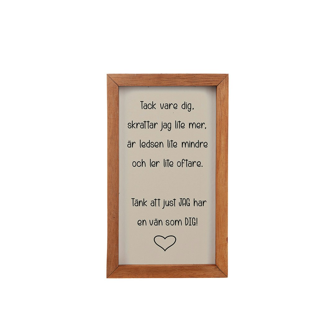 Tavla trä med text 15x25 cm