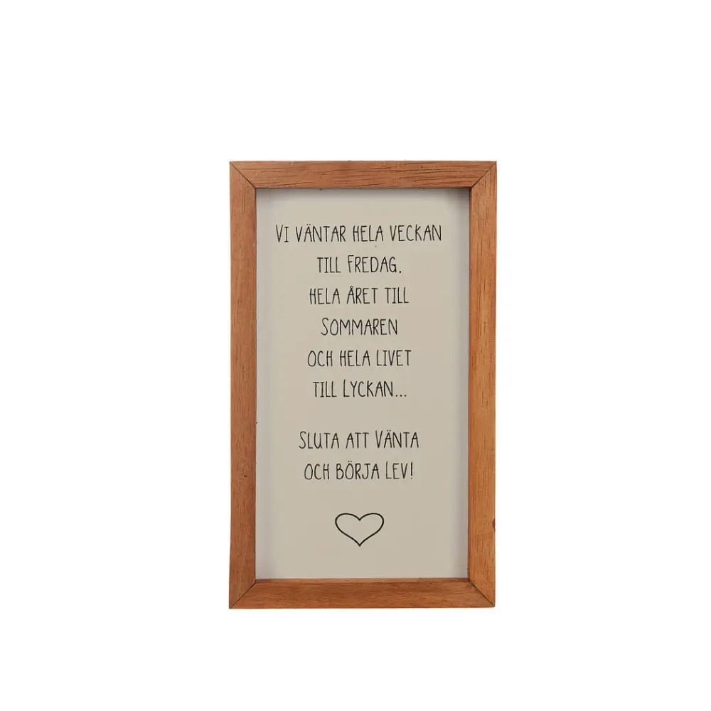 Tavla trä med text 15x25 cm