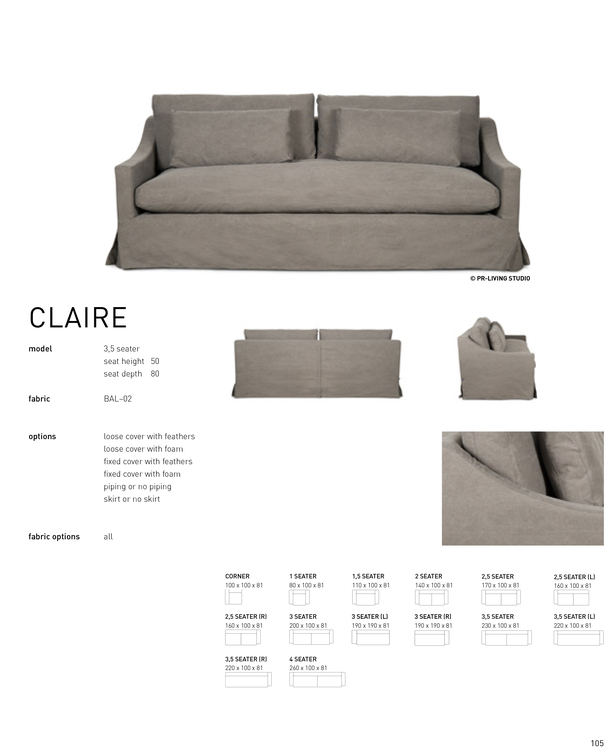 CLAIRE 3,5 Seater