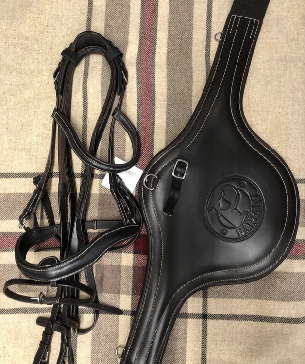 Pariani Anatomisk Sadelgjord med magplatta Svart