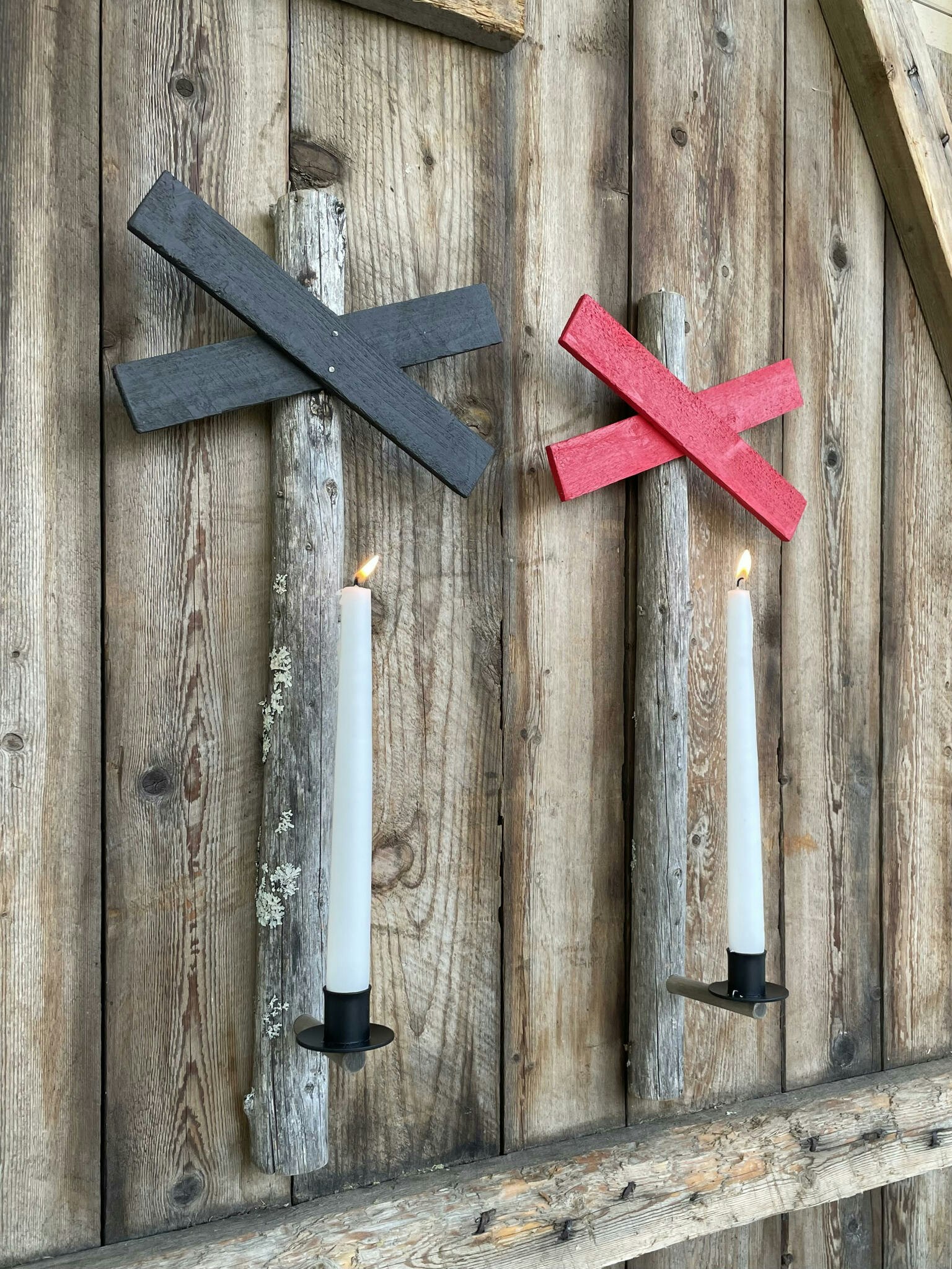 Väggljusstake Ledkryss - Natur - Brun