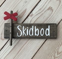 Träskylt Skidbod - Ledkryss