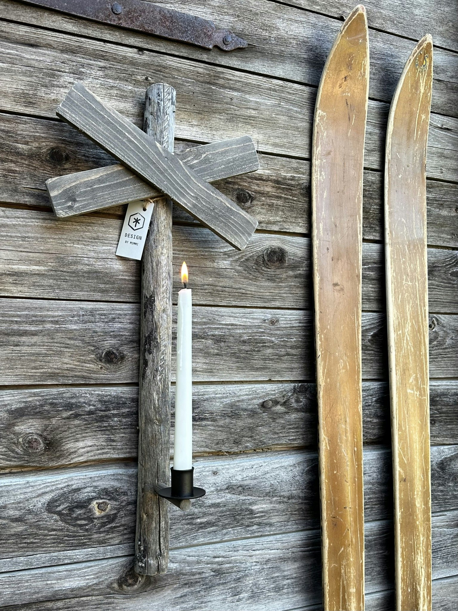 Väggljusstake Ledkryss - Natur - Brun