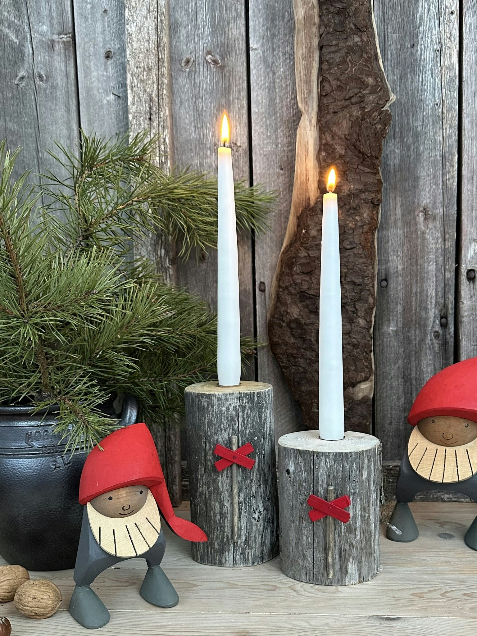 Ljusstake i Torrfura Ledkryss 2-pack