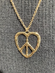 Halsband i guld med peacehjärta