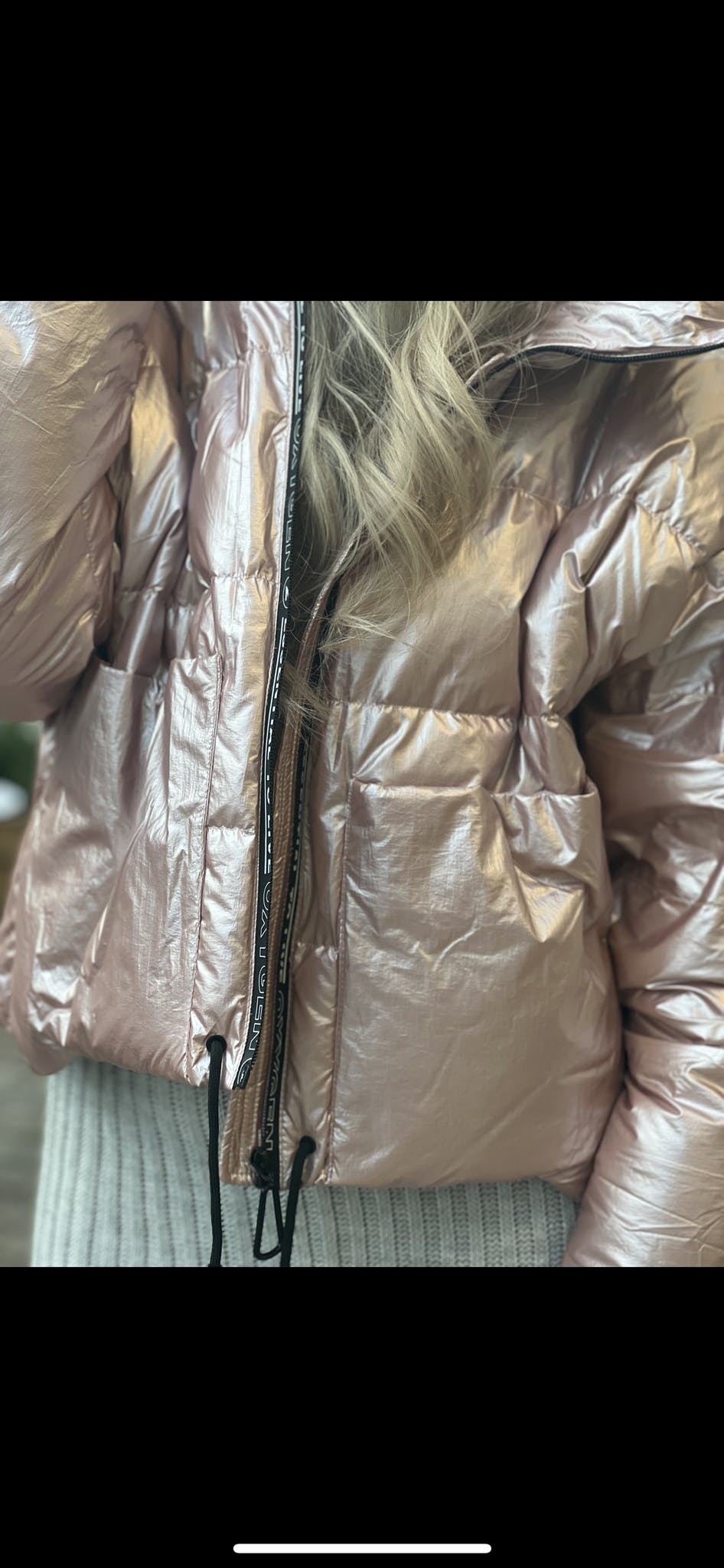 Pink puffer jacket