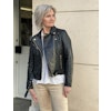 Biker jacket leather svart/guld