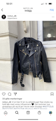 Biker jacket leather svart/guld