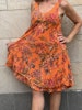 Blommig klänning orange Marina