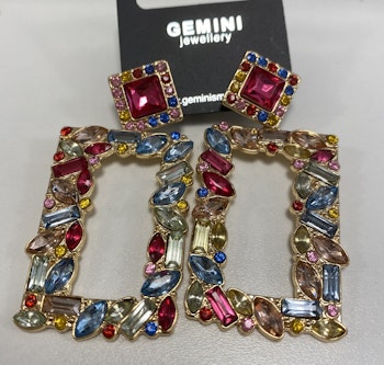 Örhänge Gemini diamant rektangel