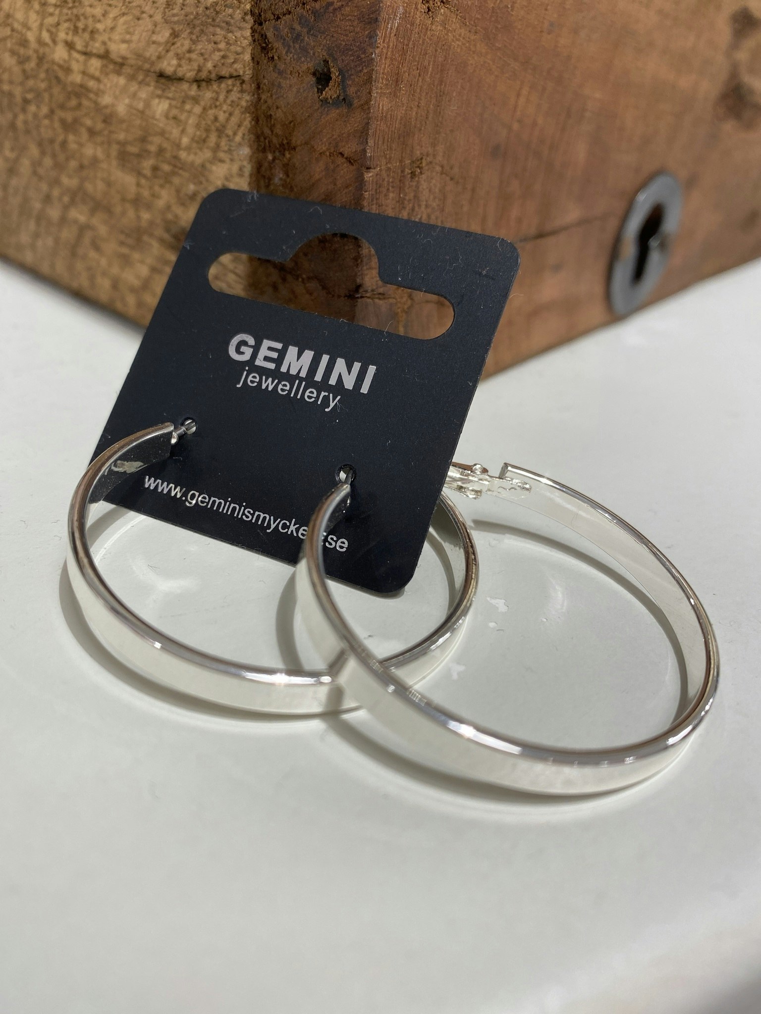 Örhängen Gemini Silver ring platt