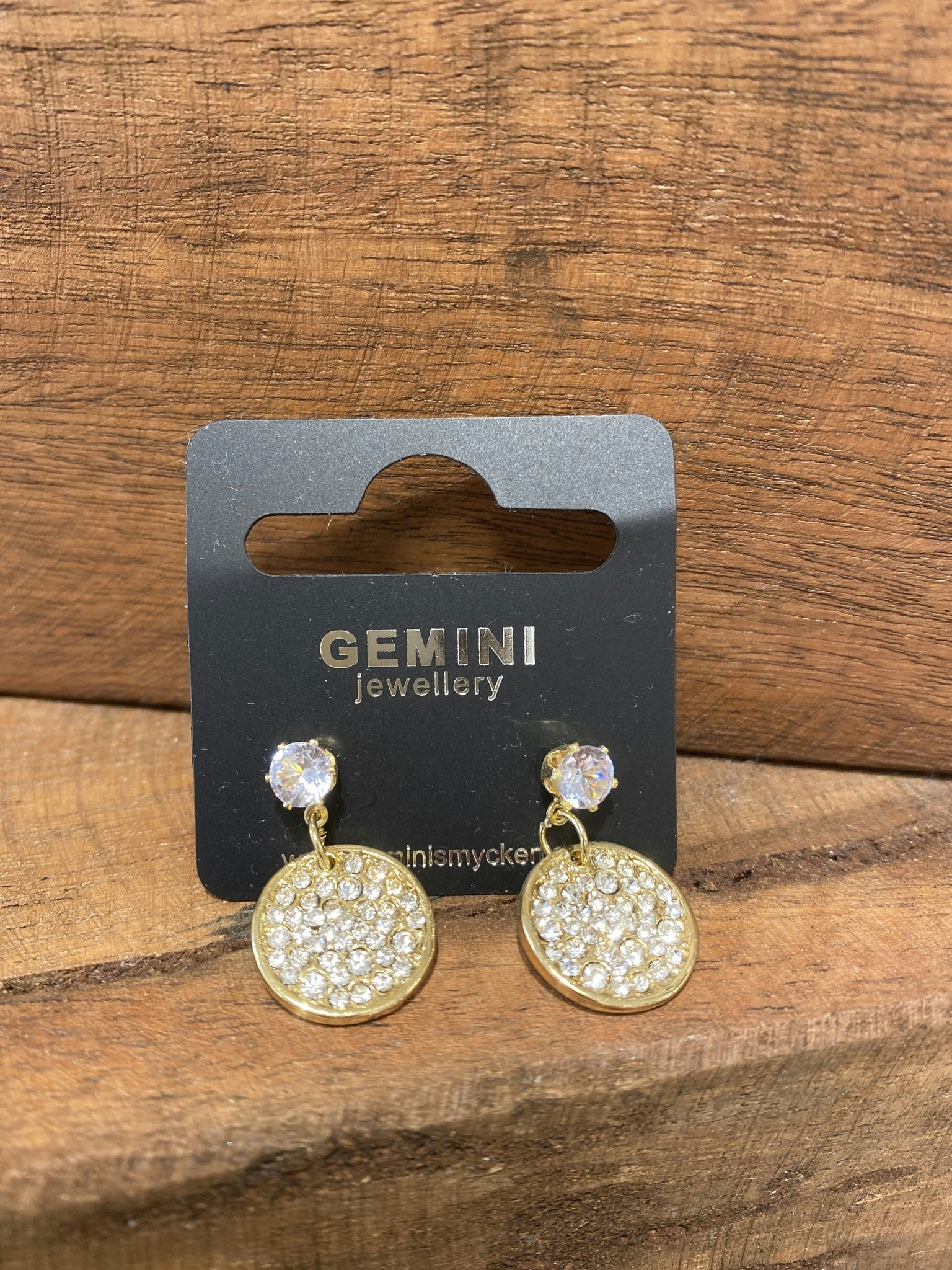 Örhängen Gemini guldplatta diamanter