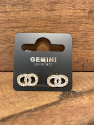 Örhängen Gemini Rlätade ringar diamant ”Guld”