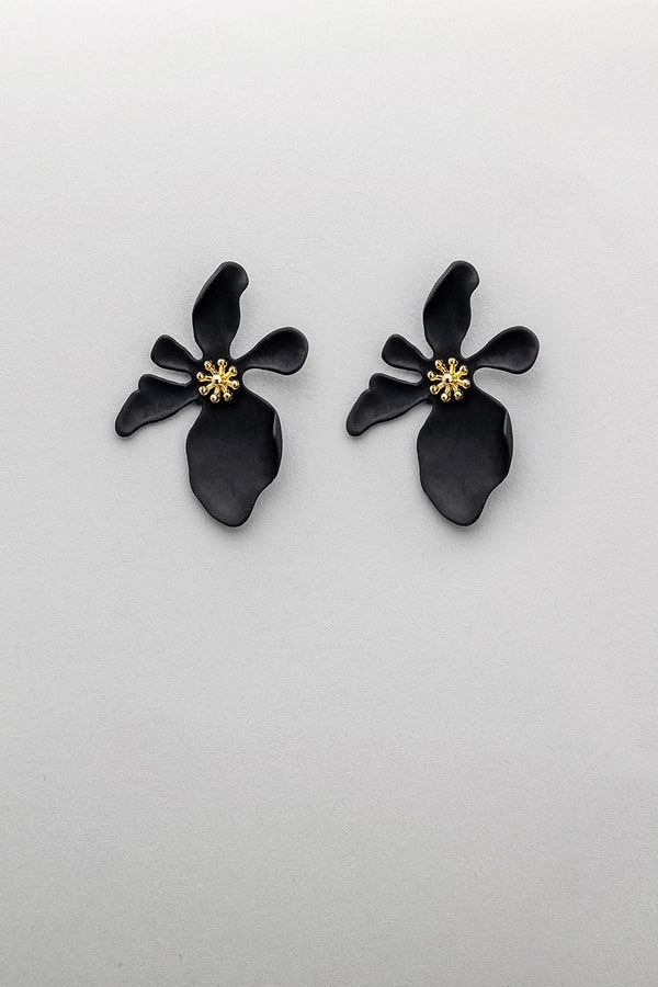 Örhänge blomma svart