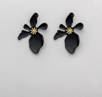 Örhänge blomma svart