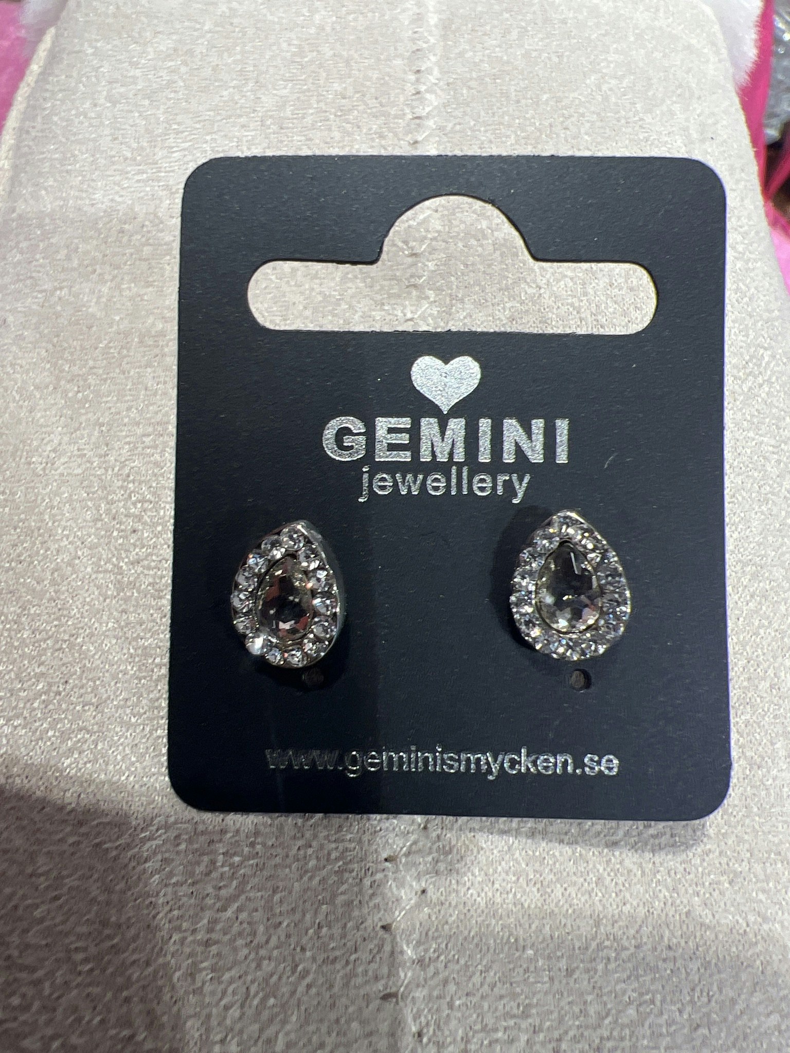 Örhängen Gemini Droppe diamant silver