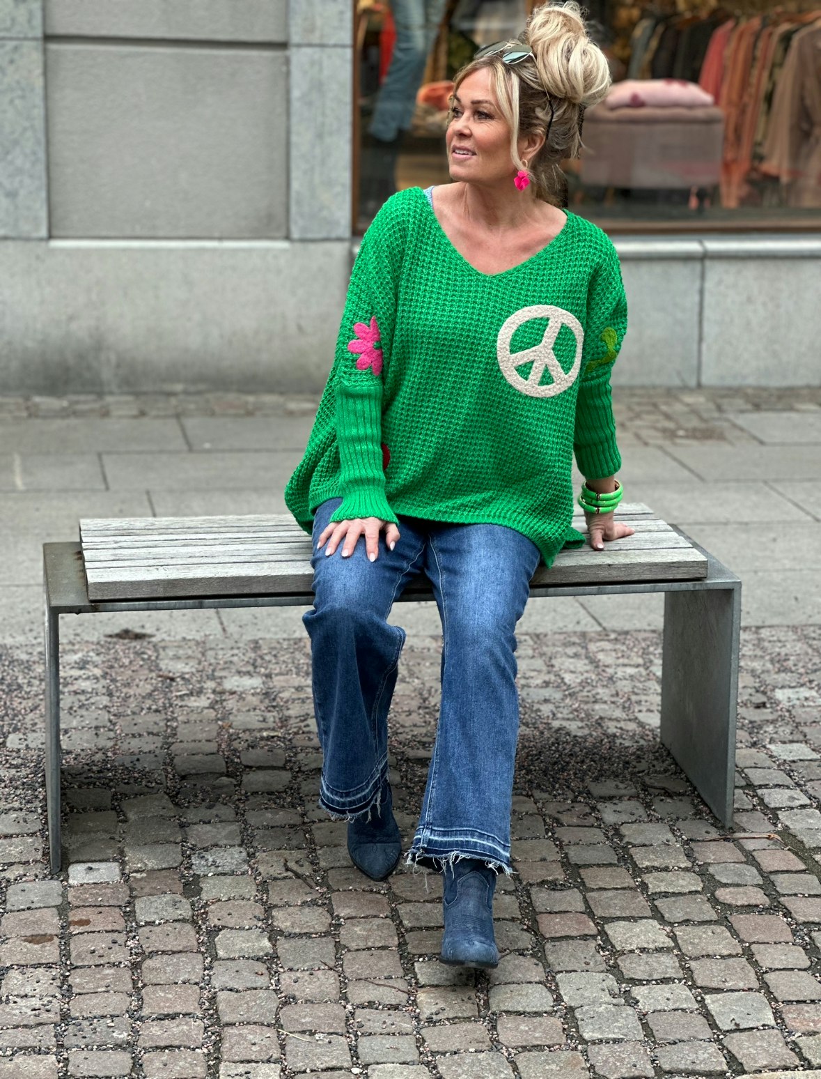 Grön tröja PEACE