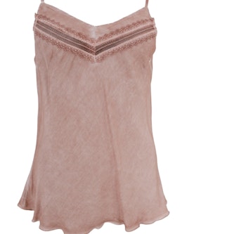 Satin strap top dusty rose