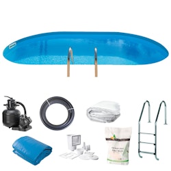 Swim & Fun Poolpaket InGround Oval Djup 150 cm