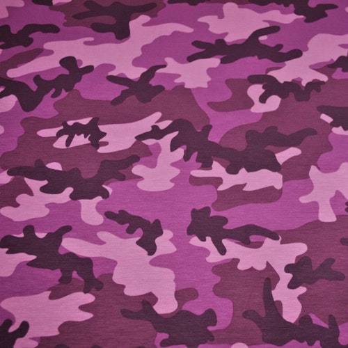 Trikåtyg Kamouflage rosa