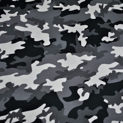 Trikåtyg Kamouflage grå