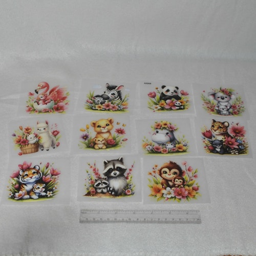 Vinyltryck vilda djur ca 8 x 8 cm