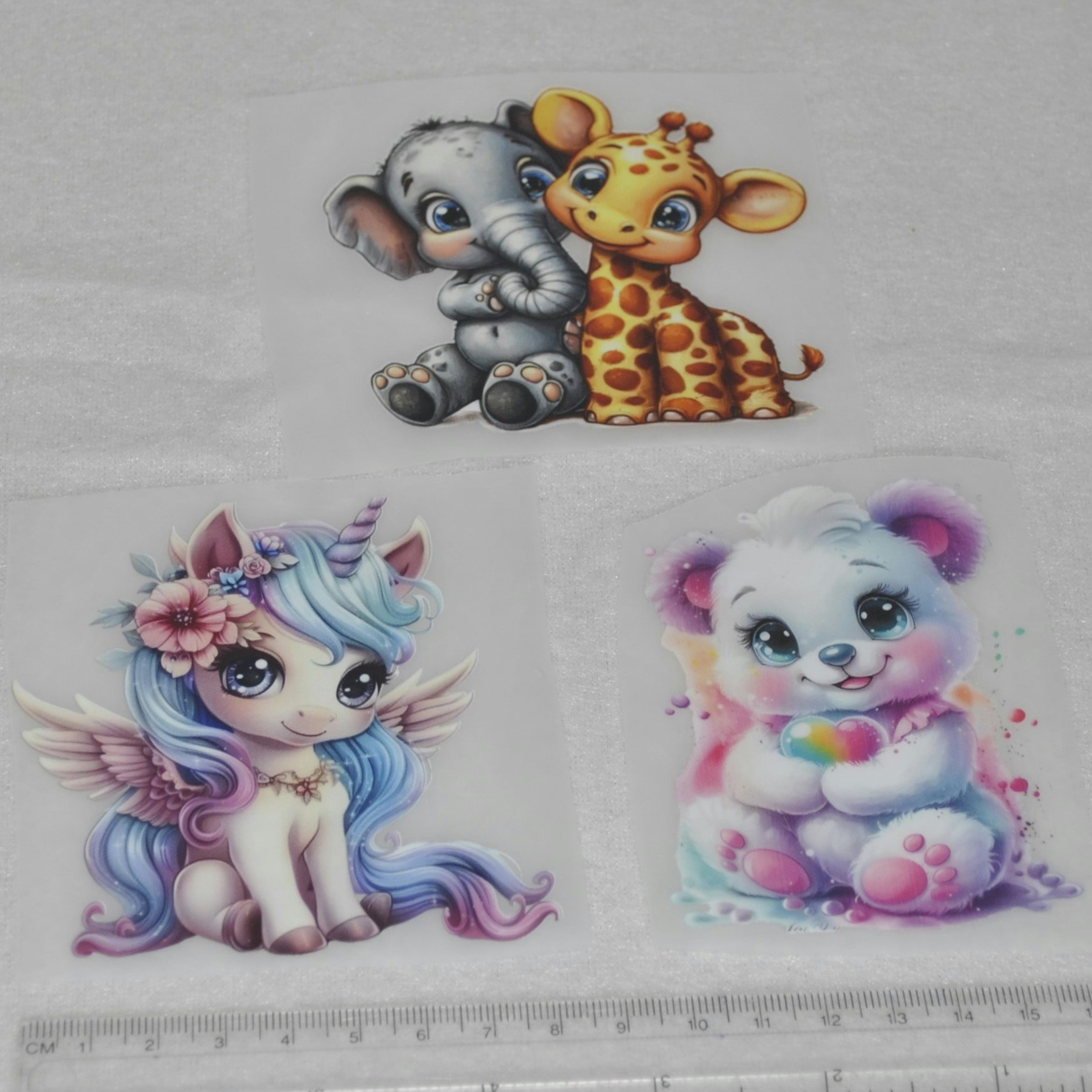 Vinyltryck söta djur ca 8 x 9 cm