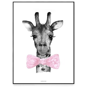 Fashionell A4 Mr Giraff rosa utan ram