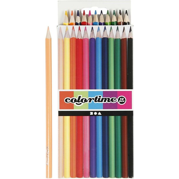 Trekantiga, tjocka färgblyerts. Kärnan i pennan är hellimmad vilket gör den stark och tålig. Förpackning med 12 färger. Kärna: 3 mm.