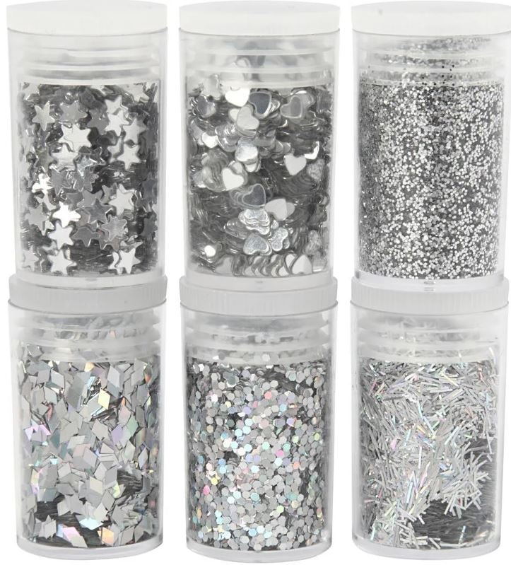 Glitter och paljetter Silver