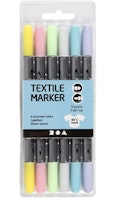 Textilpennor 6-p pastellfärger