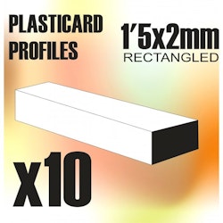 ABS Plasticard - Profile RECTANGLED ROD 1.5x2 mm