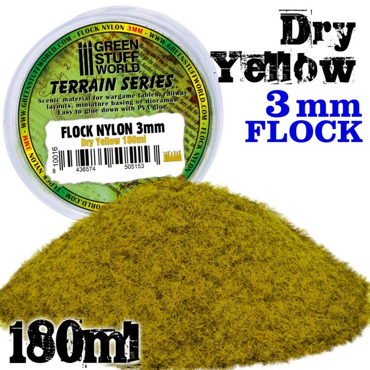 Static Grass Flock 3 mm - Dry Yellow - 180 ml