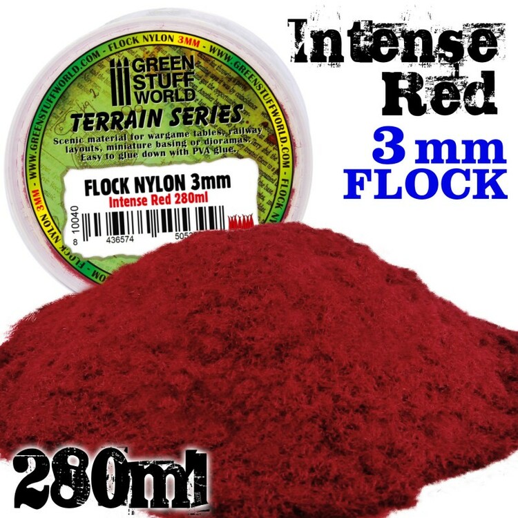 Static Grass Flock - Intense Red 3 mm - 280 ml