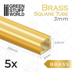 Square Brass Tubes 3mm