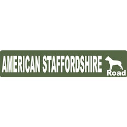 Gatuskylt – American staffordshire terrier
