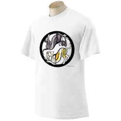T-shirt, Yin Yang vit – American staffordshire terrier