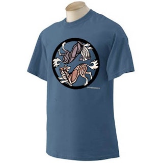 T-shirt, Yin Yang blå – Chinese crested dog