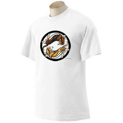 T-shirt, Yin Yang vit – Basset hound