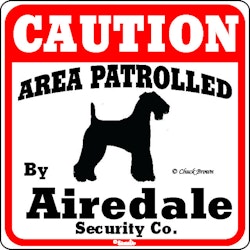 Skylt, Caution – Airedaleterrier