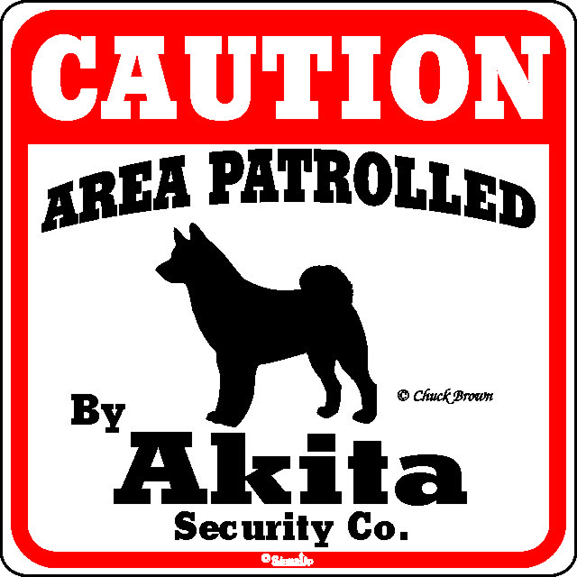 Skylt, Caution – Akita