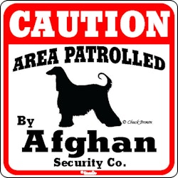 Skylt, Caution – Afghanhund