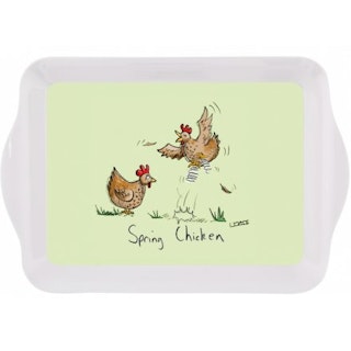 Bricka med illustration av Louise Tate – Spring Chicken