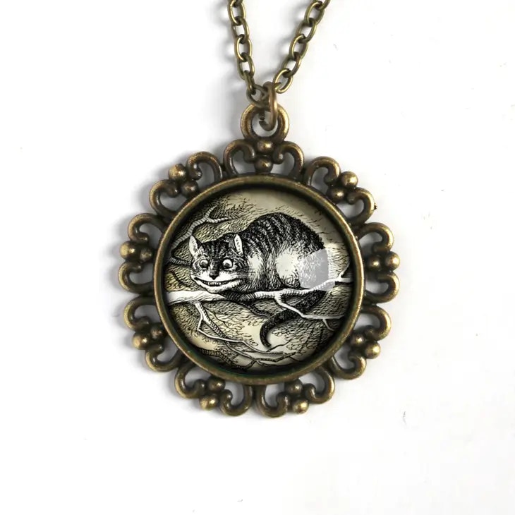 Halsband, stor berlock – Viktoriansk Cheshire Cat - Pawprint