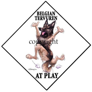 Skylt "At play" – Tervueren