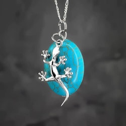 Halsband – Salamander & turkos